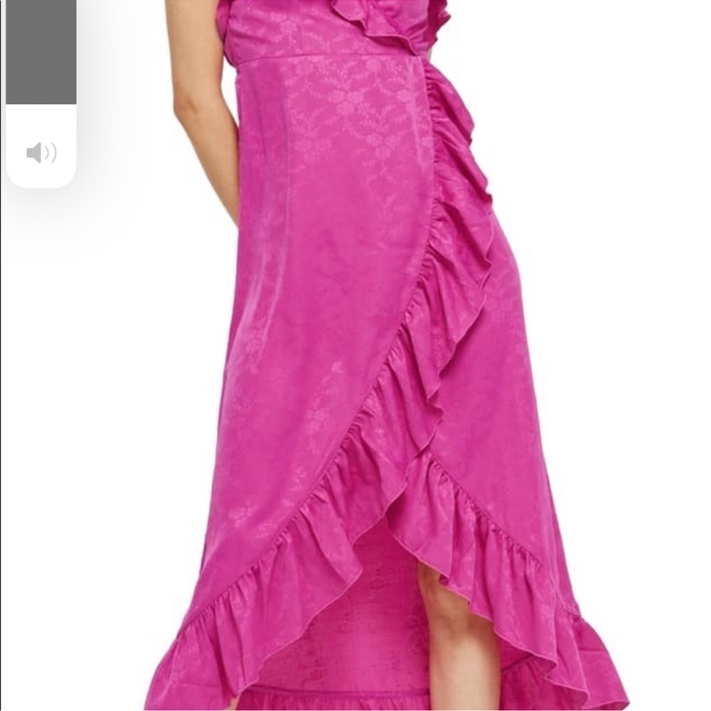 TOPSHOP Fuchsia Wrap Dress Layered with Ruffles size 0 - Picture 3 of 13